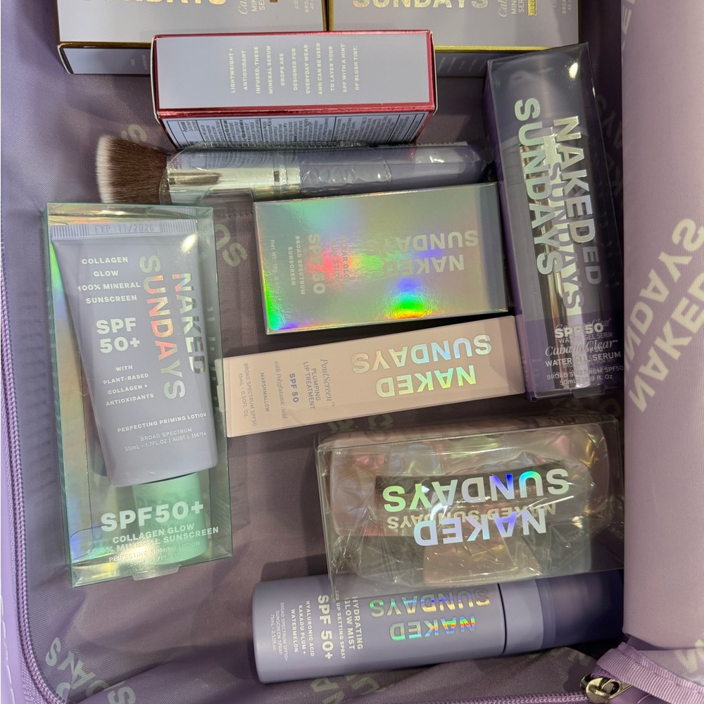Naked Sundays Purple Skincare Case with all the fun products - Picture 2 of 6